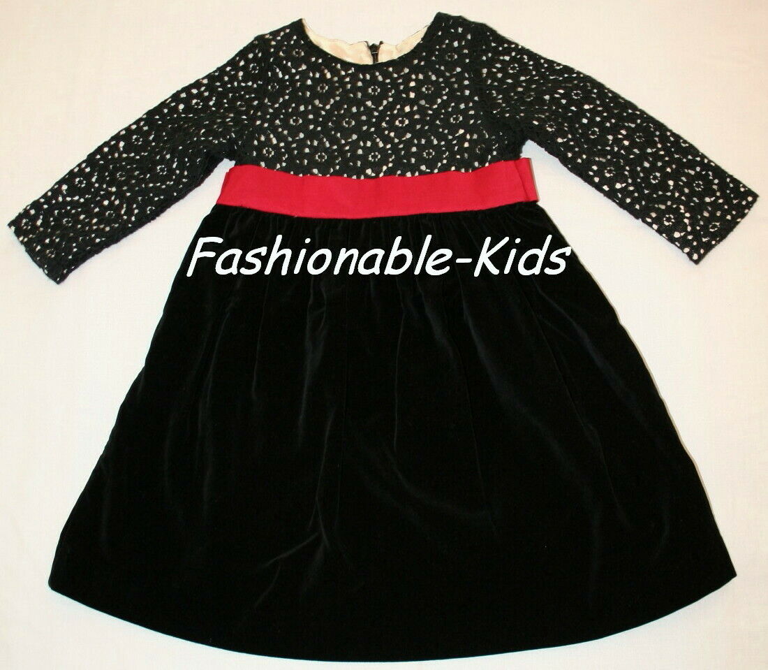 3 EUC Gymboree Black Velveteen Holiday DRESS Girls