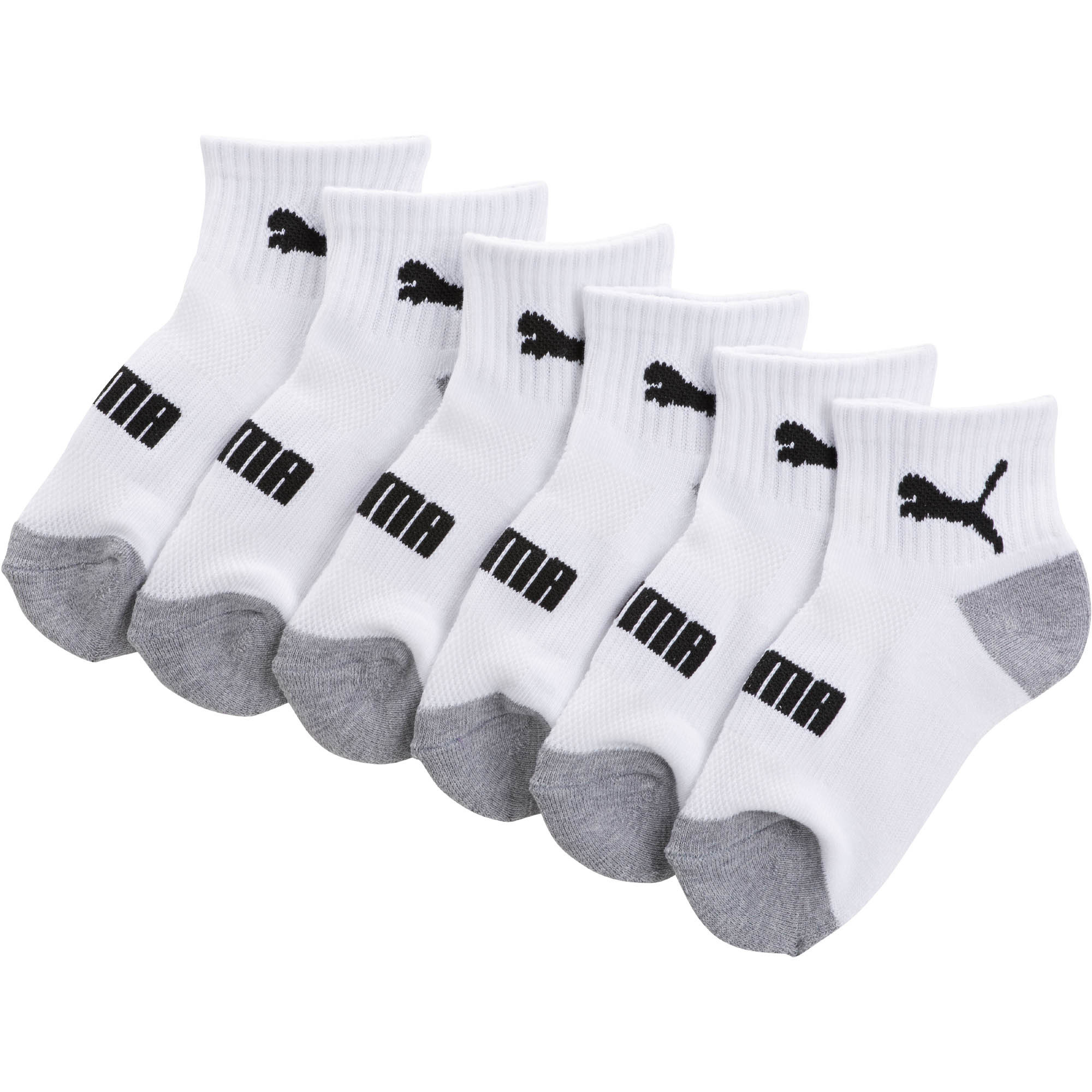 PUMA Unisex Quarter Crew Socks [6 Pack]