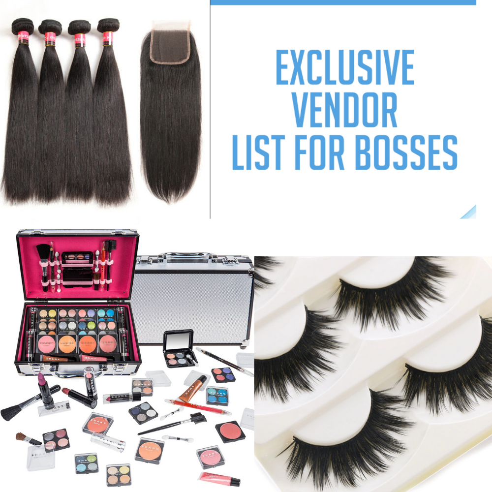 Online Boutique Startup Top Vendor List Hair, Makeup, Lashes, Handbags Jewellery