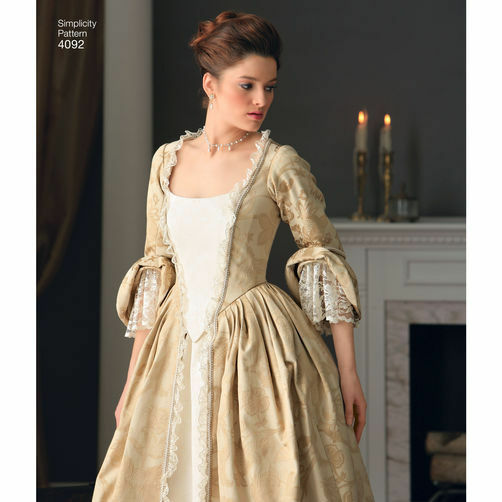 PATTERN for 1700s Colonial dress Simplicity 4092 6-12 Claire pannier pocket hoop