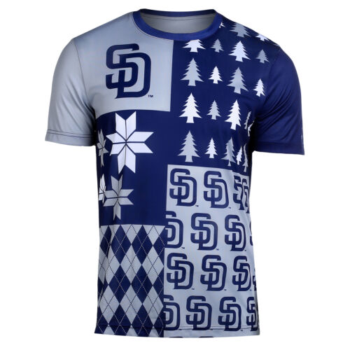 FOCO MLB Men's San Diego Padres Busy Block Ugly Crew Neck Tee
