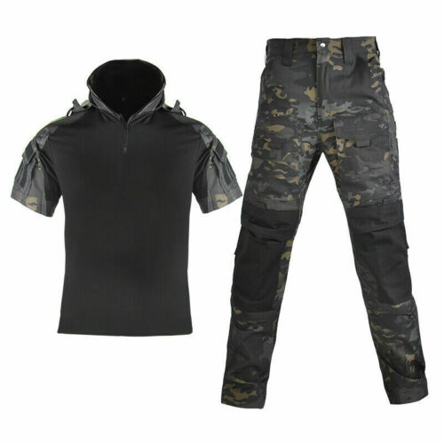 Mens US Army Short Sleeve Camo Tactical Uniform Military Combat Hunting Training
